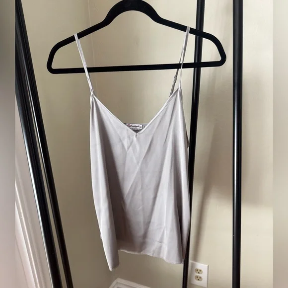 Silk Satin Grey Silver Camisole - Picture 1 of 2